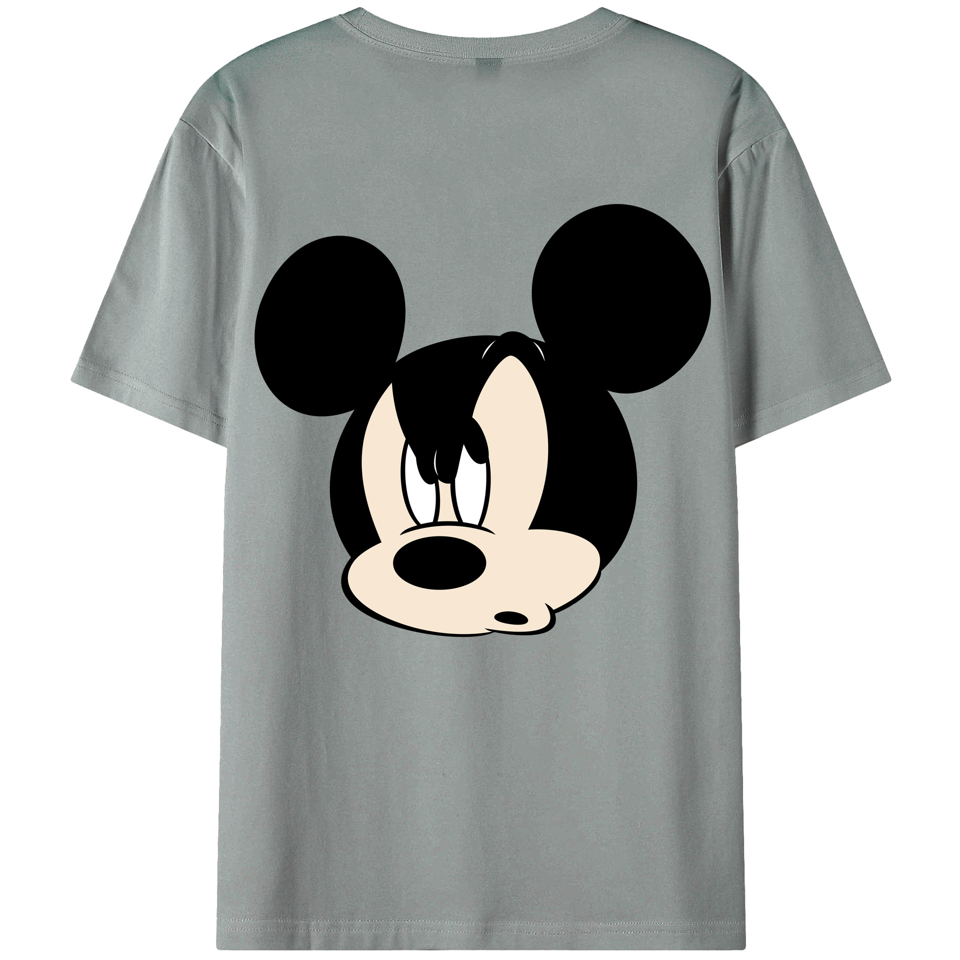 ミッキーマウス Mickey Mouse 綿100％ メンズ半袖Tシャツ（バックプリント） 通気性